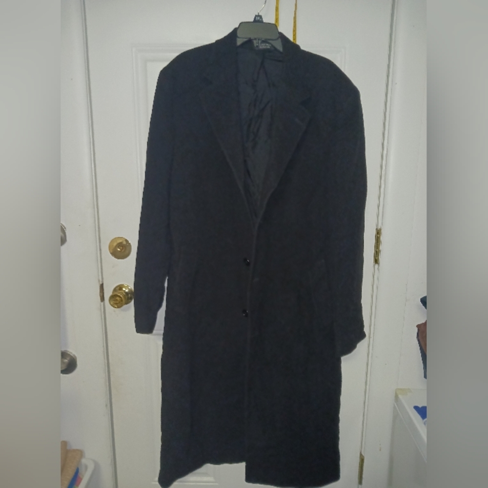 Men's Chaps Ralph Lauren Classic Black Overcoat